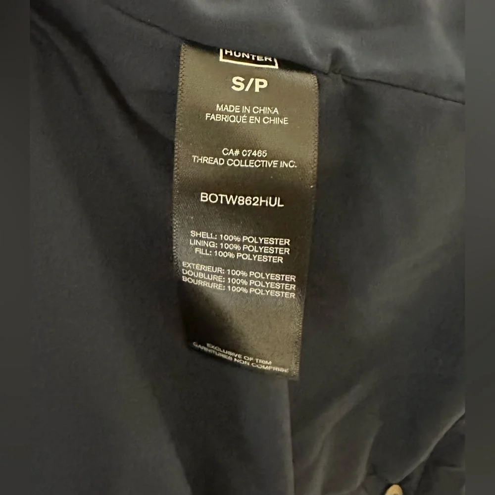 NWT Hunter Quilted Outwear Navy & Brown Corduroy Trim Vest Size S - Picture 7 of 7